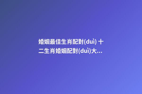 婚姻最佳生肖配對(duì) 十二生肖婚姻配對(duì)大全-第1張-觀點(diǎn)-玄機(jī)派